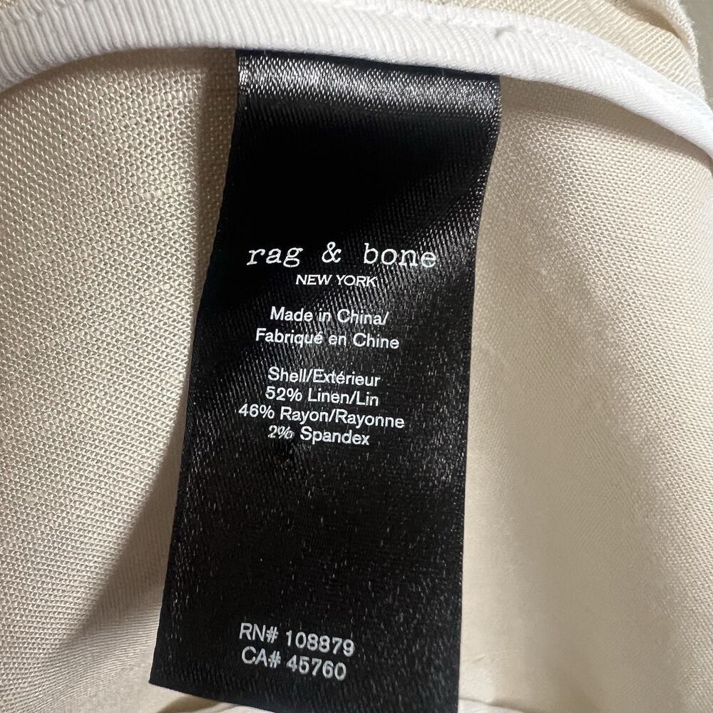 Rag & Bone Cream Linen Margot Blazer Sport Coat with Notched Lapel Size 0 - Picture 10 of 14